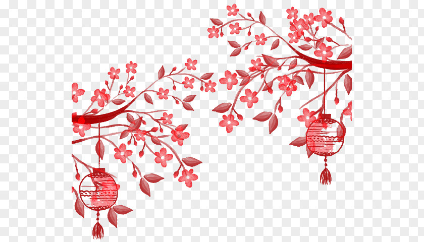Pedicel Flower Chinese New Year Background PNG