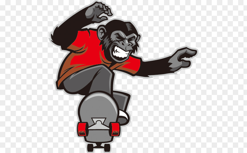 Skateboarding Orangutan PNG