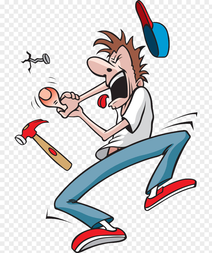 Be Hit By A Hammer; Shout Out Loud Cartoon Drawing Illustration PNG