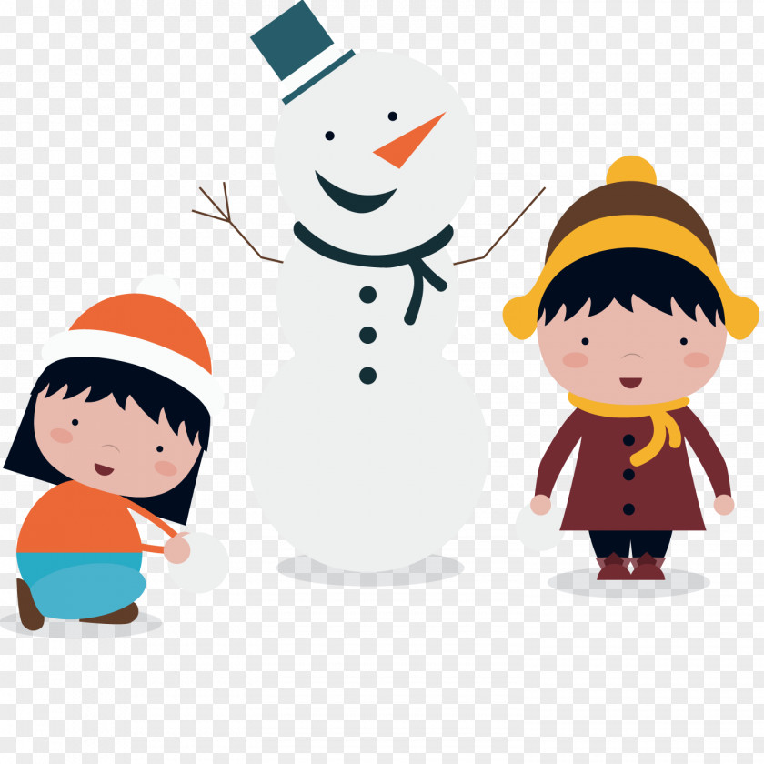 Happy Background With Snowman Children Cartoon Animation Illustration PNG