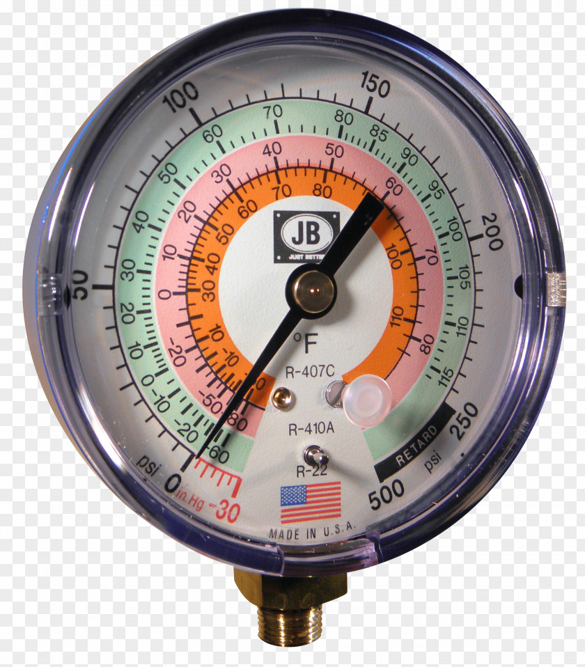 Metal Flyer Gauge R-410A Refrigerant Pressure Measurement Chlorodifluoromethane PNG