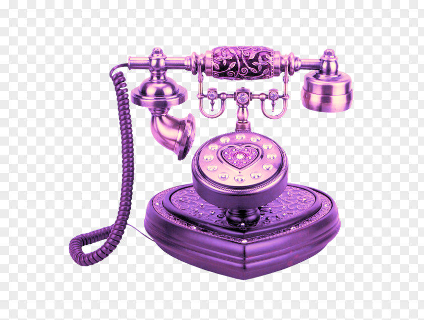 Purple Vintage Telephone Bell System Clip Art PNG