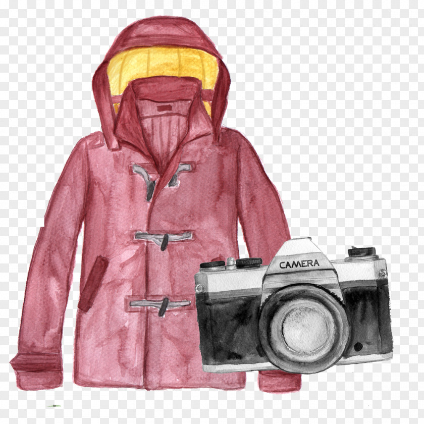 Red Jacket And Camera Hoodie T-shirt Clothing PNG