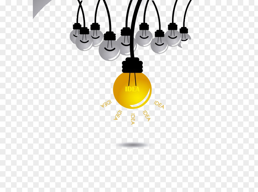 Unique Bulb Incandescent Light Idea LED Lamp Illustration PNG