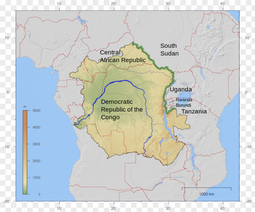 Map Congo River Congo-Nile Divide Basin Limpopo PNG