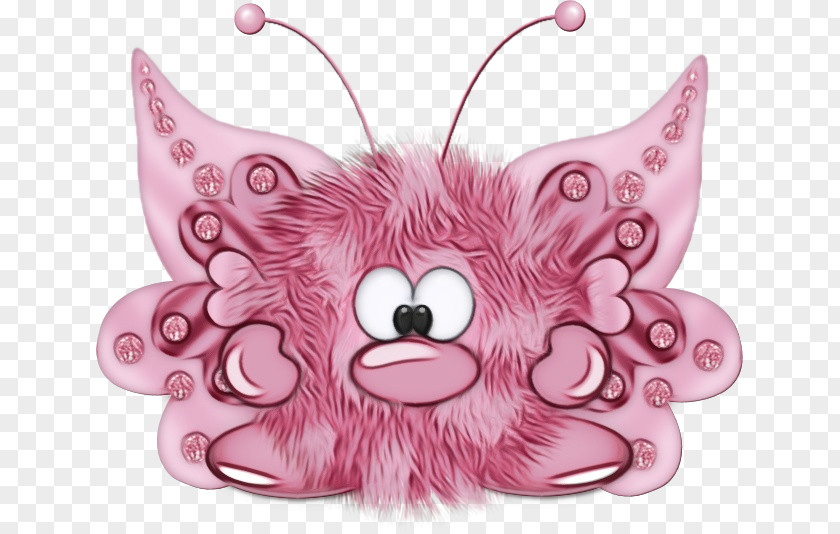 Wing Butterfly Pink Head Cartoon Snout Whiskers PNG
