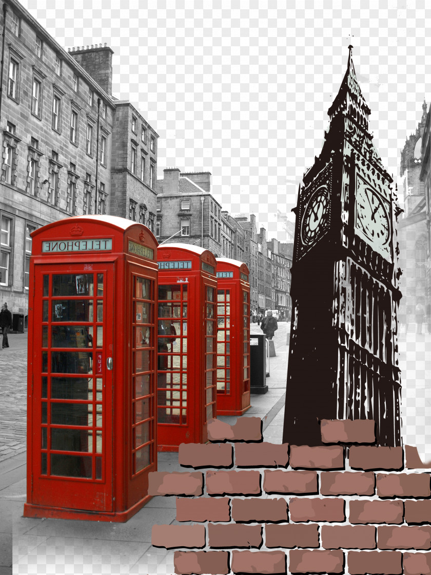 Big Ben London Art Painting Wall PNG