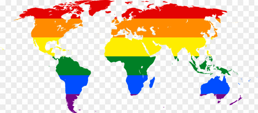 Multicolored Map United States World LGBT Rainbow Flag PNG