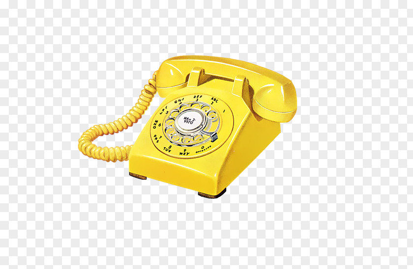 Lemon Yellow Retro Telephone Microphone Mobile Phones PNG