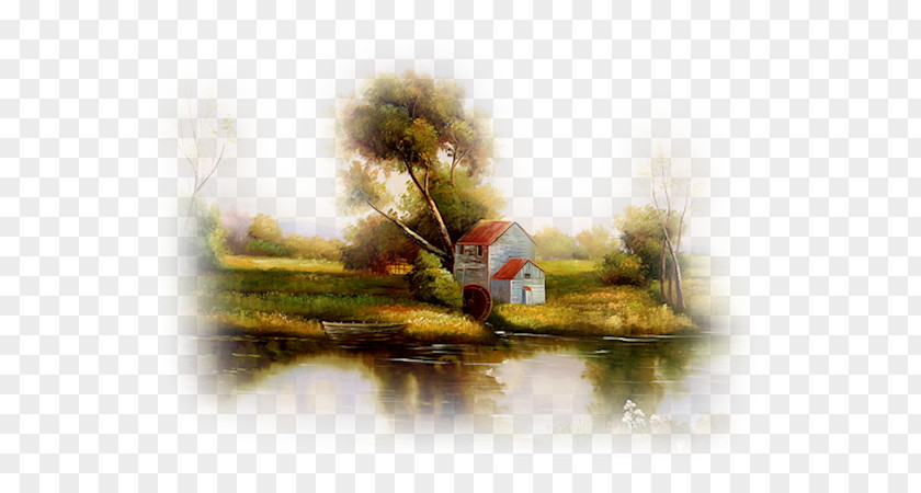 Painting Watercolor Landscape Desktop Wallpaper PNG