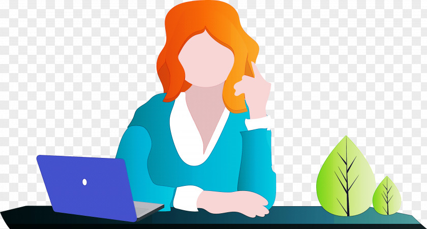 Teacher Woman Table PNG