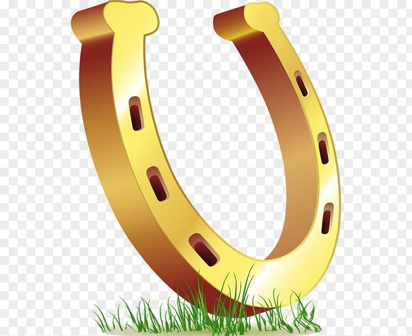 Cartoon U-shaped Golden Horseshoe Saint Patricks Day Clip Art PNG