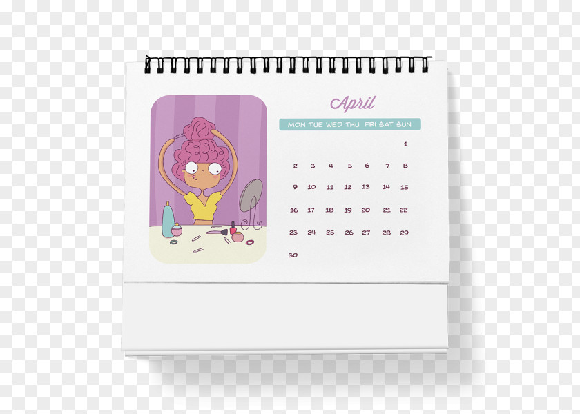 Gorgeous Desk Calendar April Illustrator 0 PNG