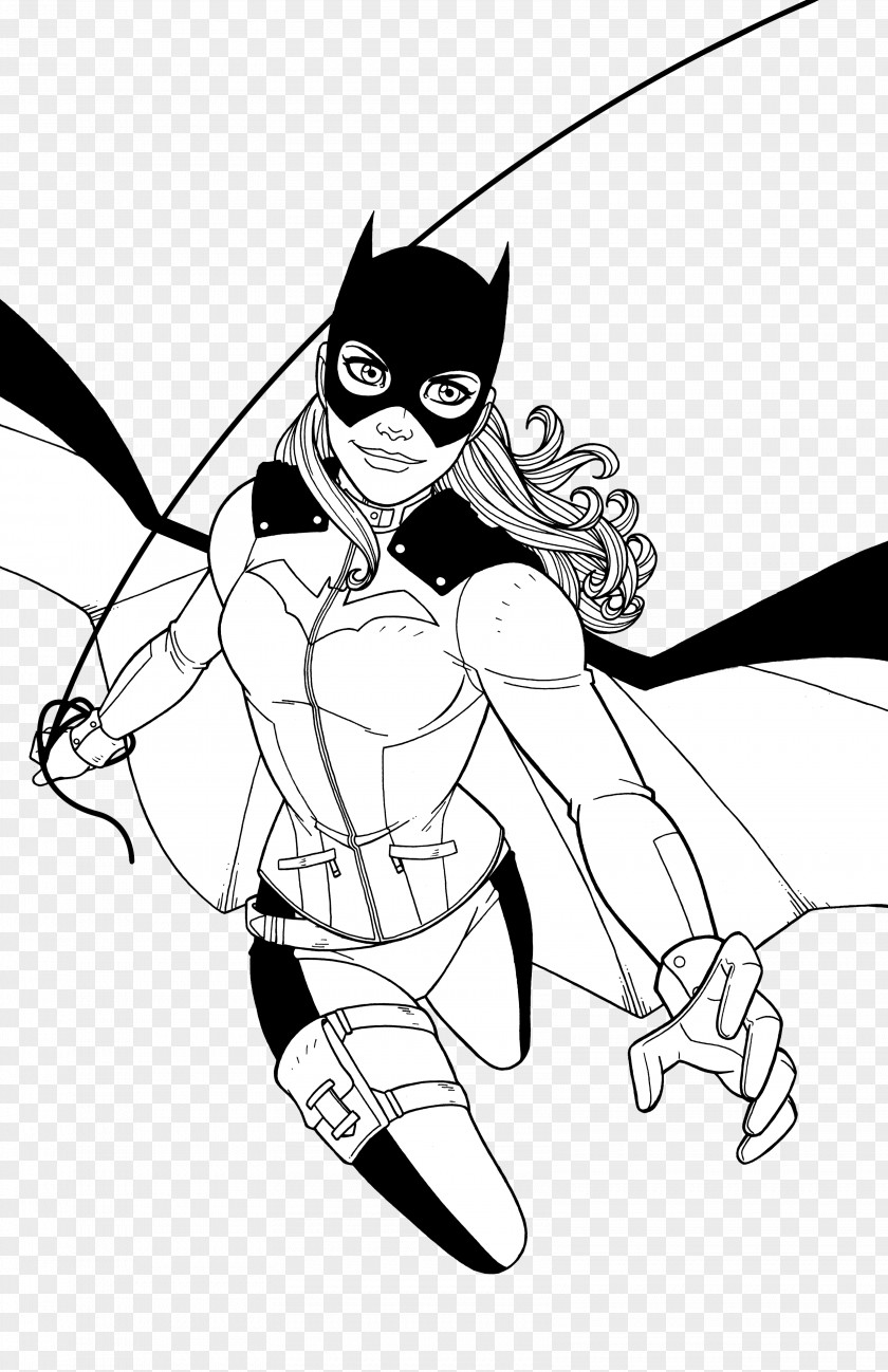 Batgirl Barbara Gordon Line Art Cassandra Cain Drawing PNG