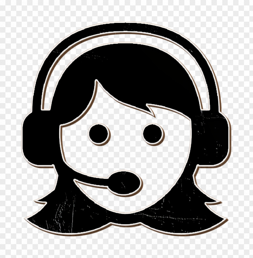Electronic Device Sticker Woman With Headset Icon Phone People PNG