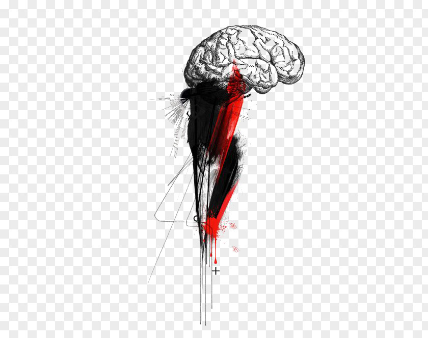 Hand Drawn Brain Realistic Trash Polka Tattoo Human PNG