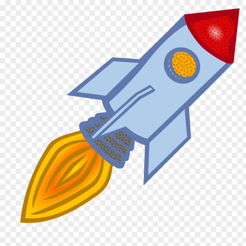 Hand-paint Rocket Launch Spacecraft Clip Art PNG