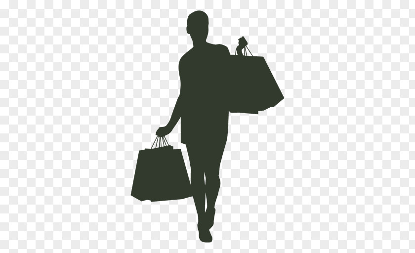 Silhouette Shopping Centre Bag Cart PNG
