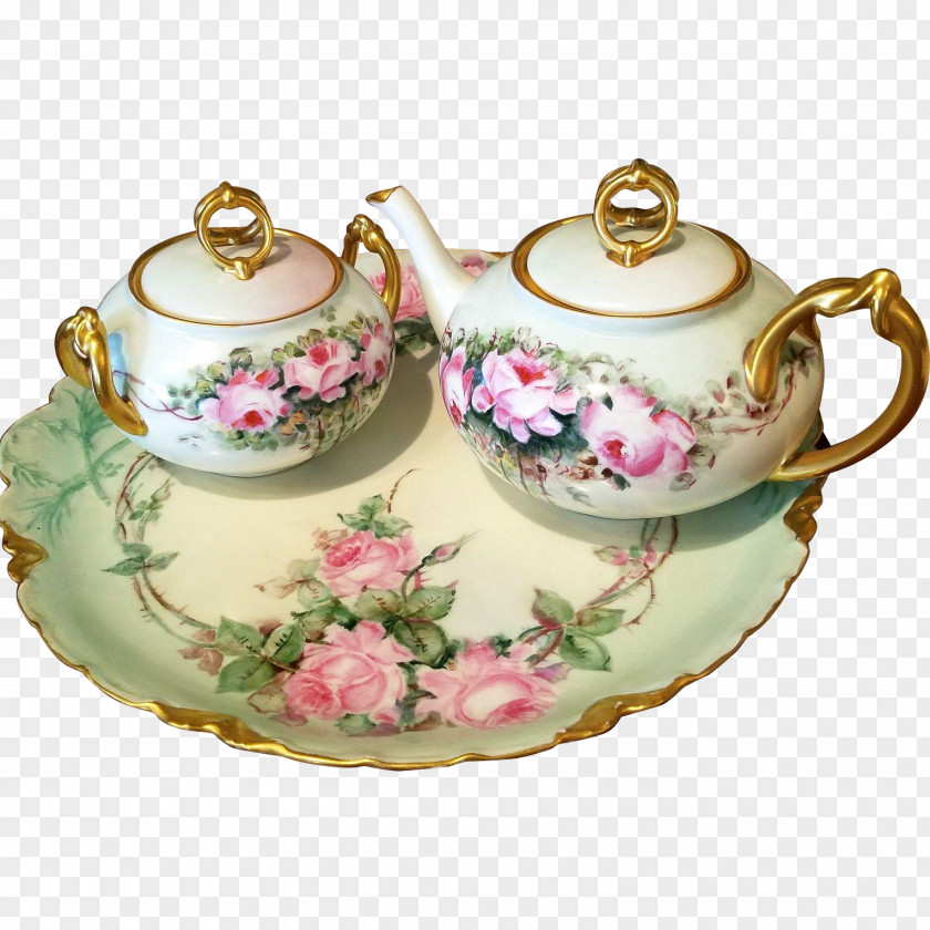 Tea Tureen Teapot Porcelain Saucer PNG