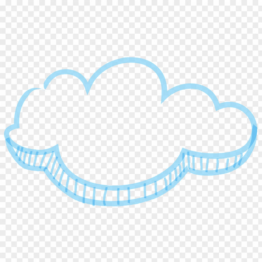 Vector Blue Hand-painted Cloud Dialog Box Drawing Painting PNG