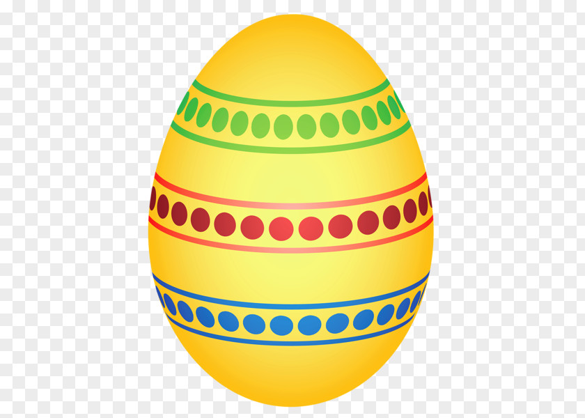Yellow Easter Egg With Red Bow Clip Art PNG