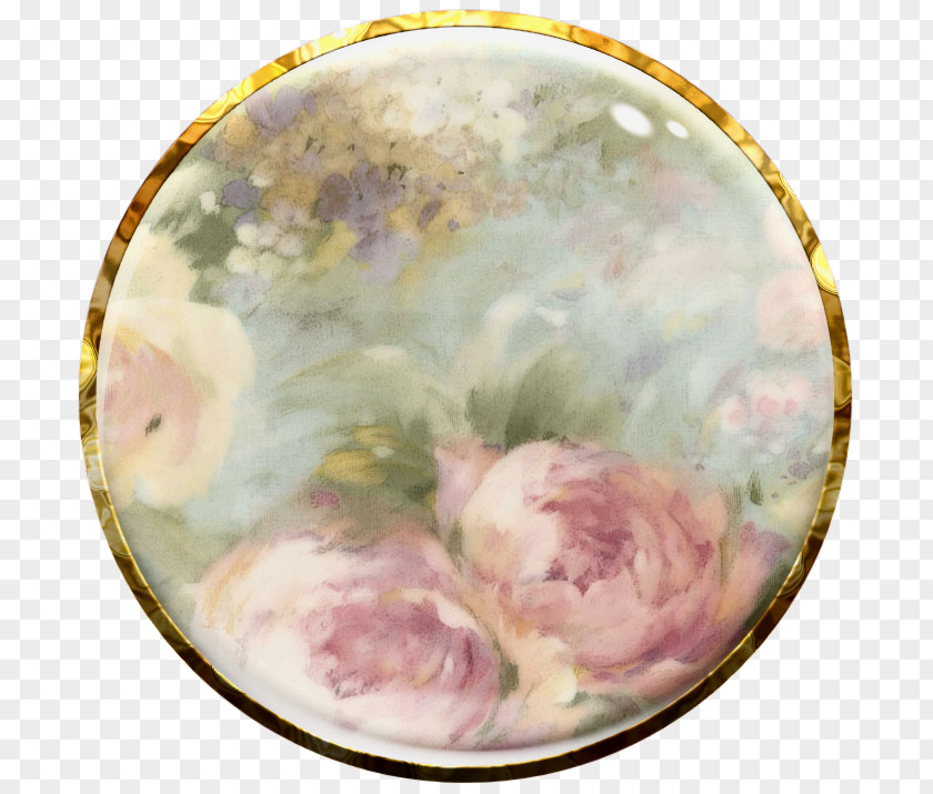 Gold Floral Tableware Plate PNG