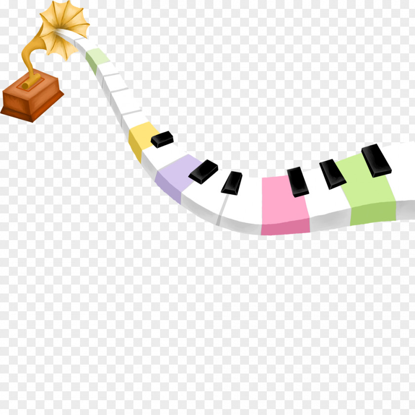 Piano Keyboard Cartoon Illustration PNG