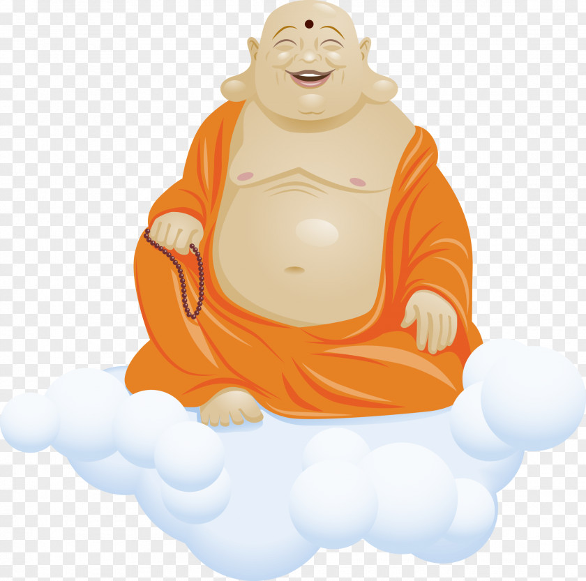 Vector Big Belly, Maitreya Buddha Golden Buddhism Budai Meditation Images In Thailand PNG