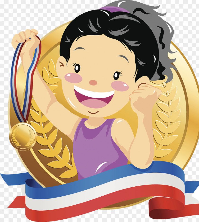 Gymnastics Competition To Win Gold Medal Championship Illustration PNG