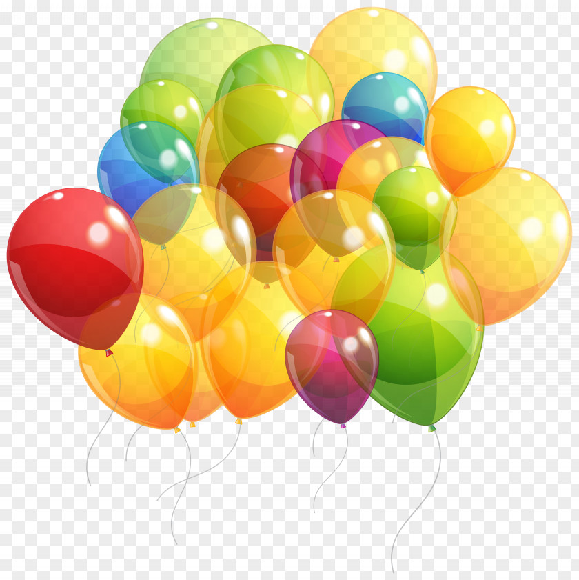 Transparent Colorful Balloons Bunch Clipart Image Yellow Balloon PNG