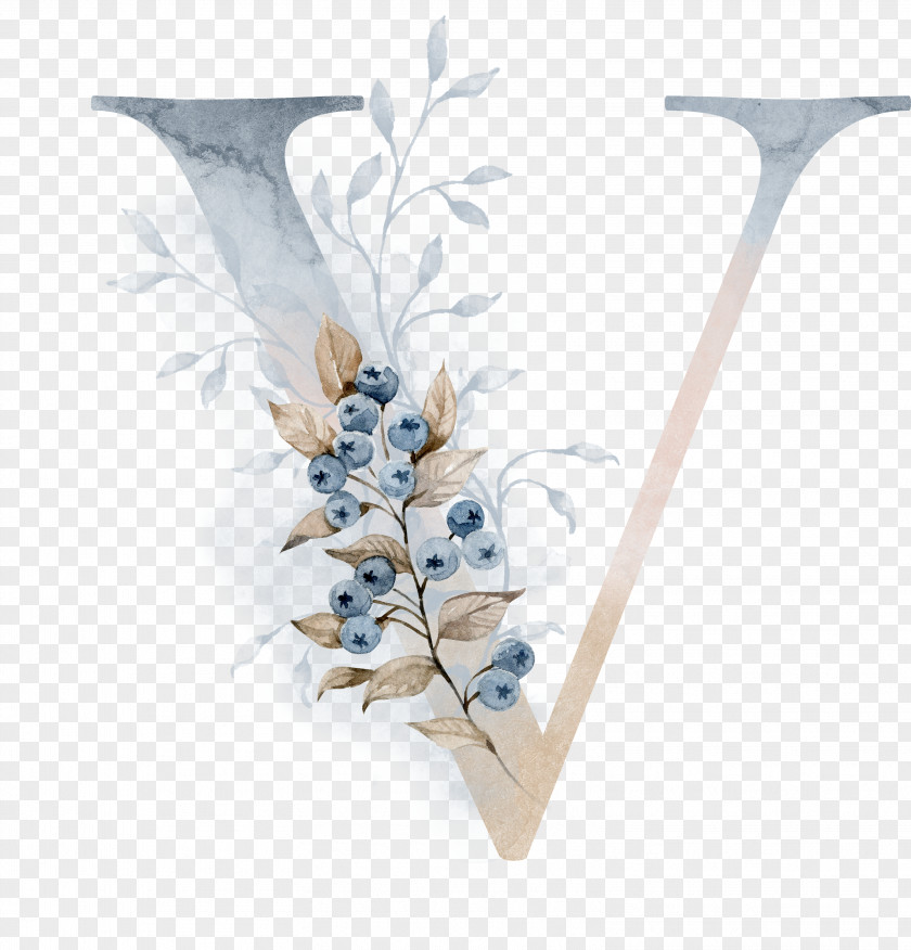Twig Delphinium Watercolor Flower Background PNG