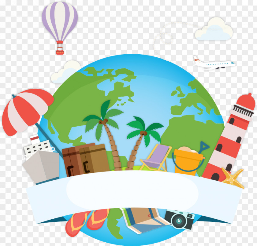Vector Blue Earth And Balloon Maldives Travel Tour Guide Vacation PNG