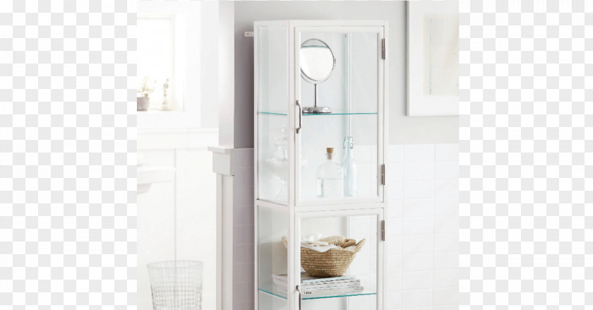 White Tower Bathroom Cabinet Glass Shelf PNG