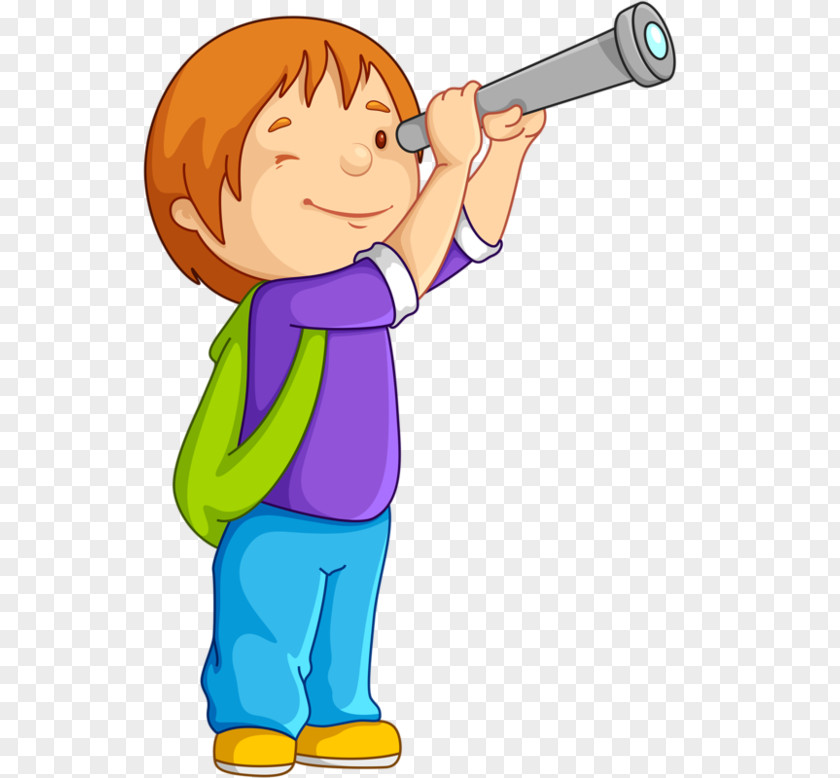 Cartoon Boy Watching Binoculars Royalty-free Stock Photography Clip Art PNG