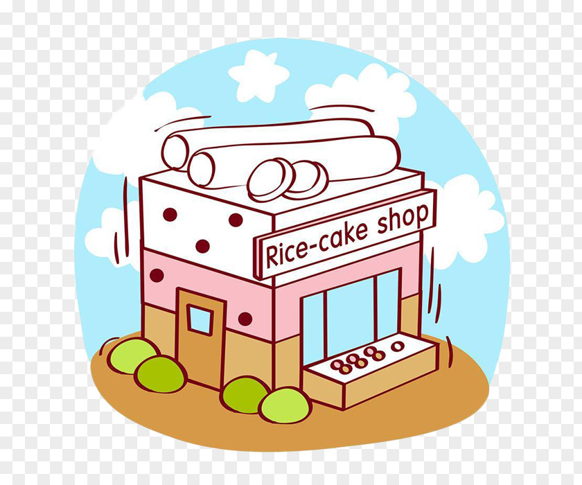 Cartoon Hand Playing Cake Store Rice Fried PNG