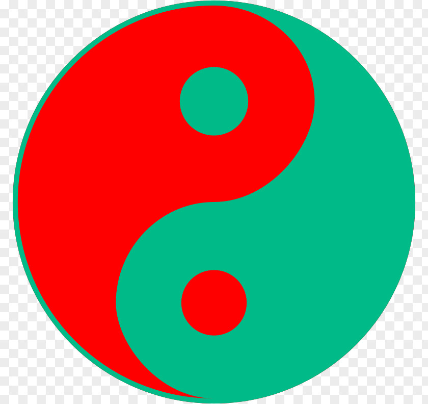 Cyan Green Red Yin And Yang Clip Art PNG