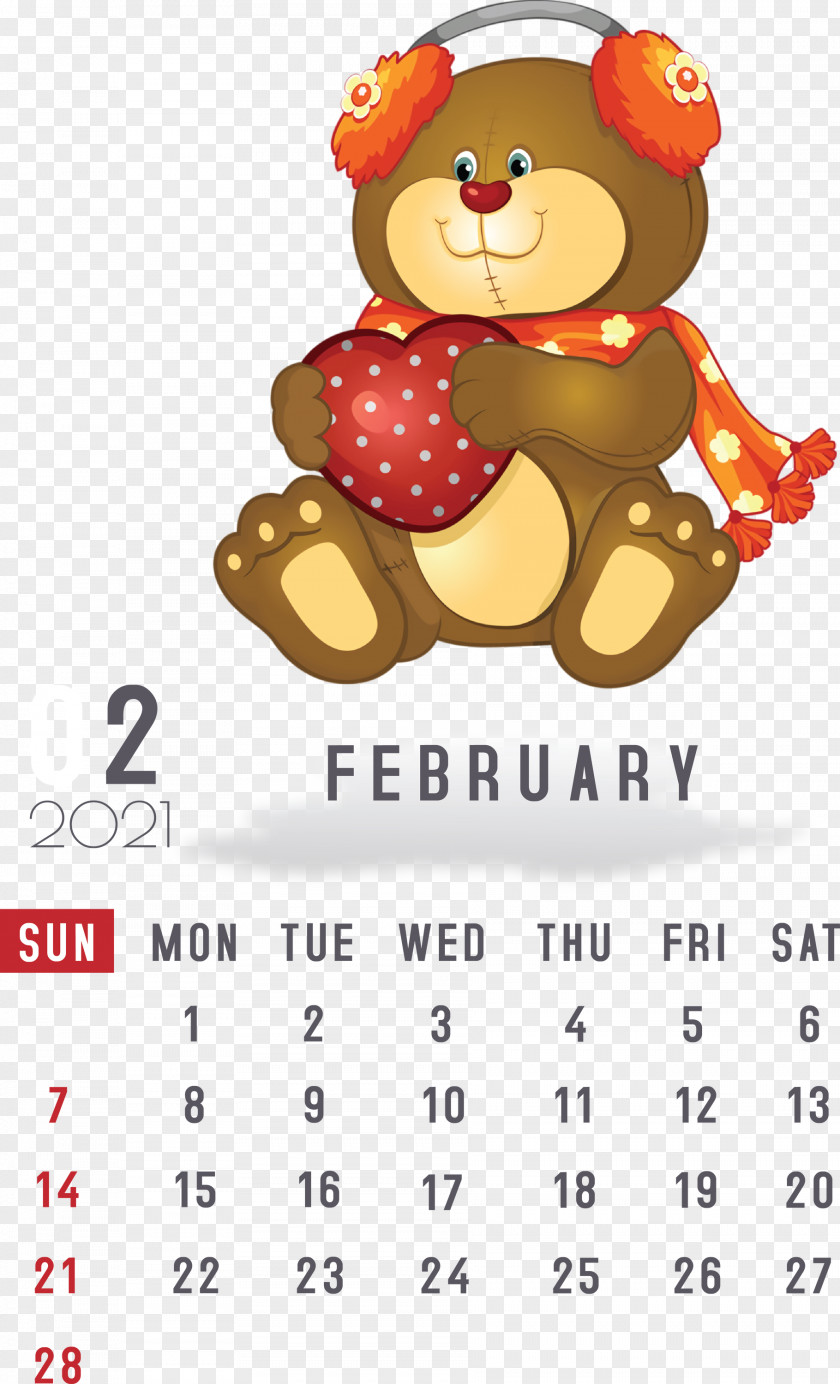 February 2021 Printable Calendar PNG