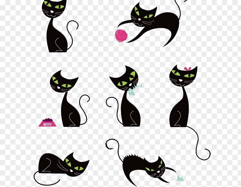 Cat Creative Illustration Le Chat Noir Black Silhouette PNG