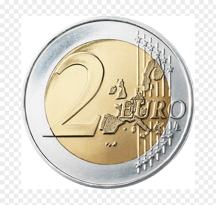Euro 2 Coin Coins Commemorative PNG