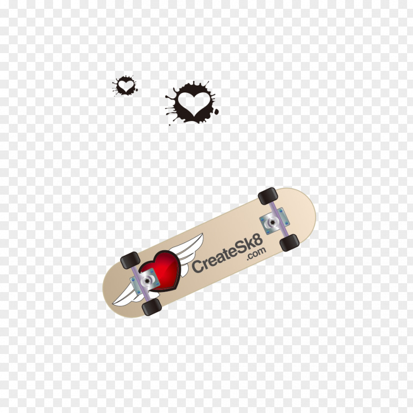 Skateboard Valentines Day Heart Download Illustration PNG