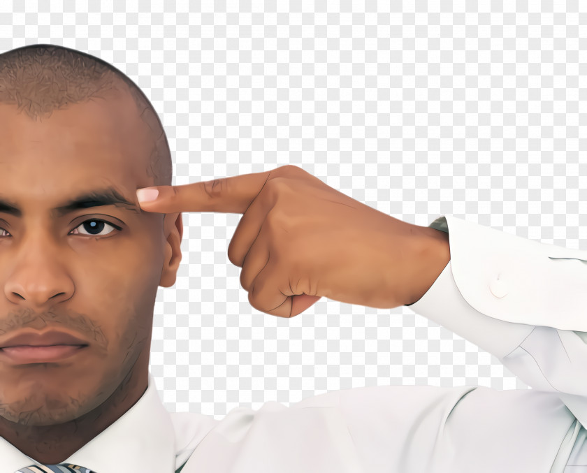 Thumb Finger Head Forehead Chin Nose Gesture PNG