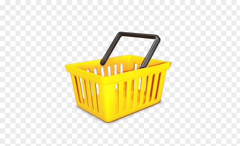 Yellow Storage Basket Plastic Vehicle PNG