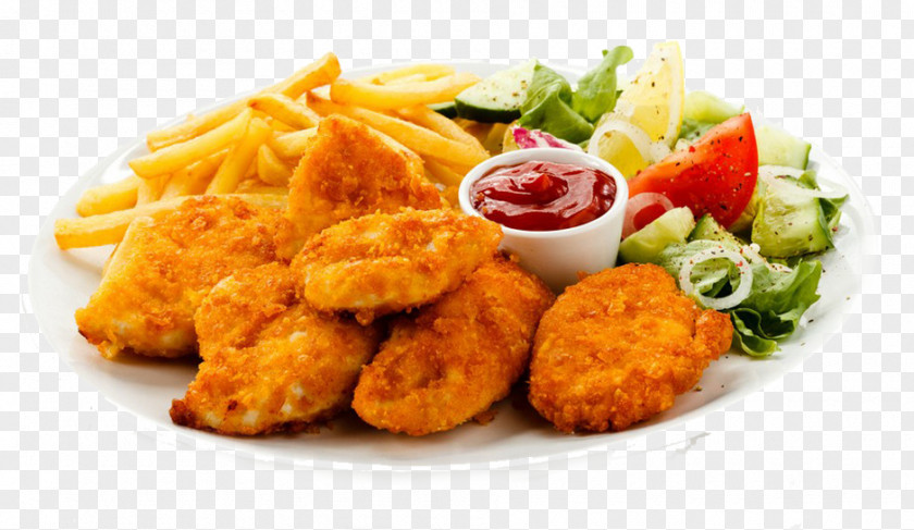 Chicken Nuggets Combination Nugget French Fries Fingers Fried Roast PNG