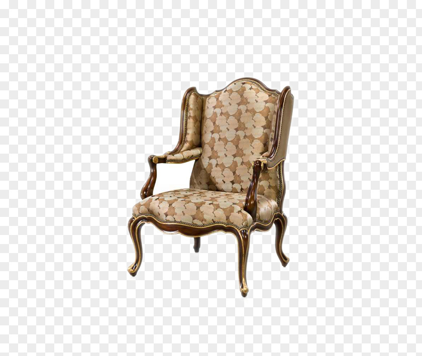 European-style Wooden Chair Wing Table Fauteuil Wood PNG