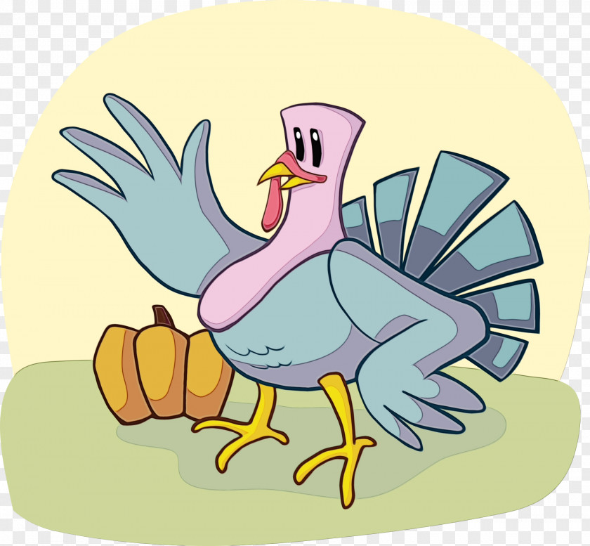 Turkey Cartoon Watercolor PNG