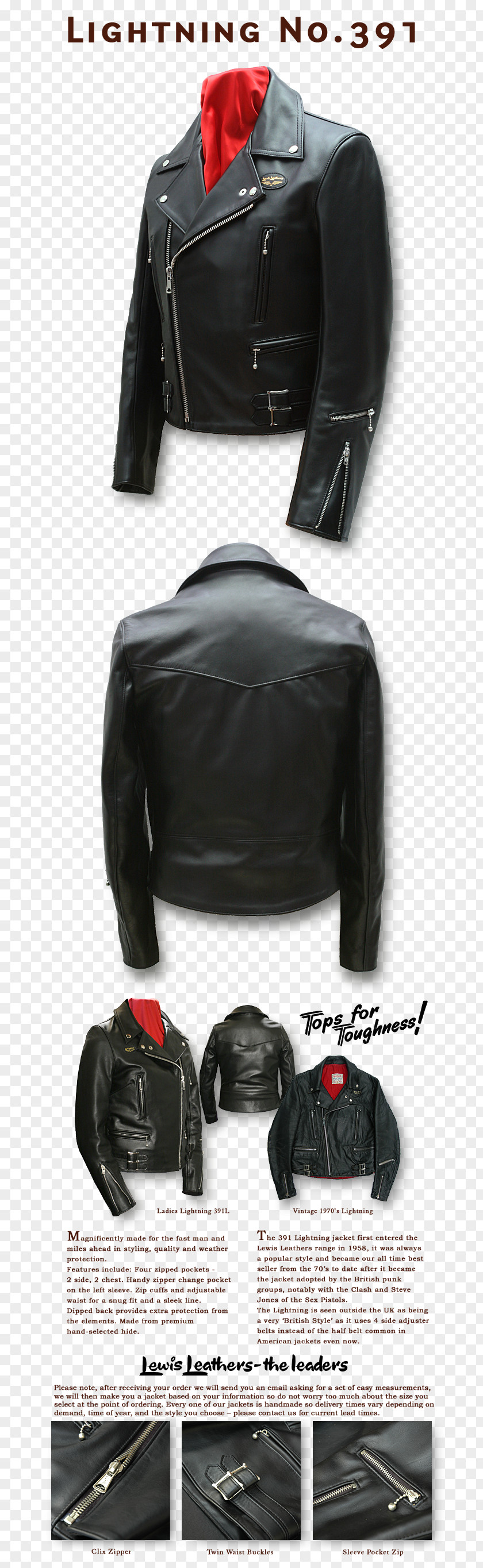 Jacket The Black Leather Lewis Leathers PNG