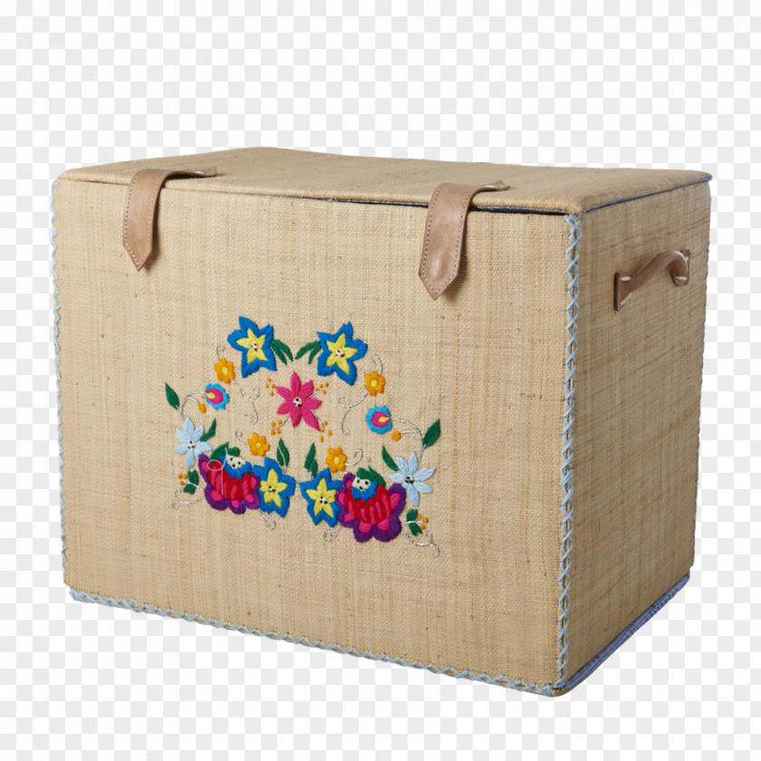 Storage Basket Raffia Palm Flower Blume Leather PNG