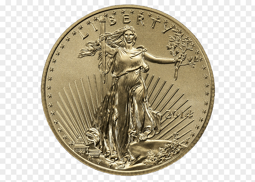 Coin American Gold Eagle Silver PNG