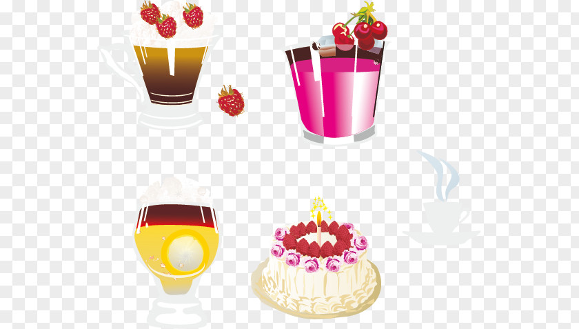 Fountain Drink Cake Vector Juice Coffee PNG