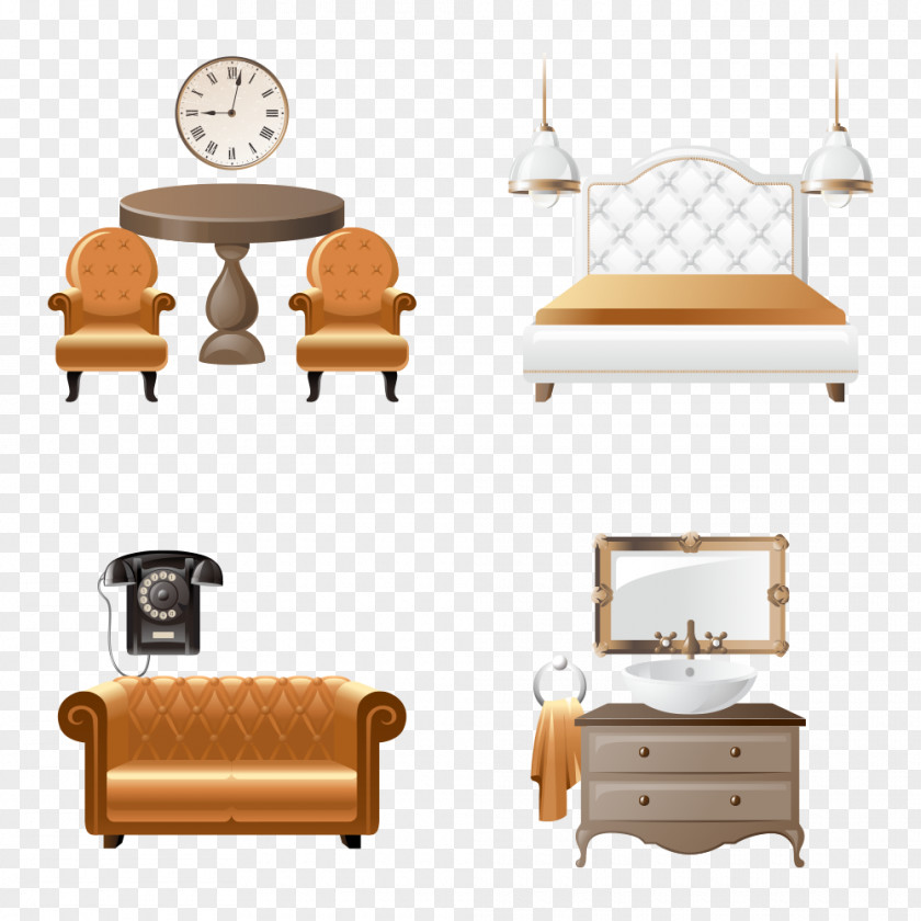 Sofa Furniture Table Antique Chair PNG